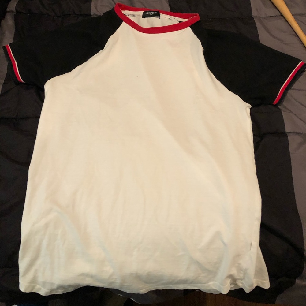 A black and white dress up tee